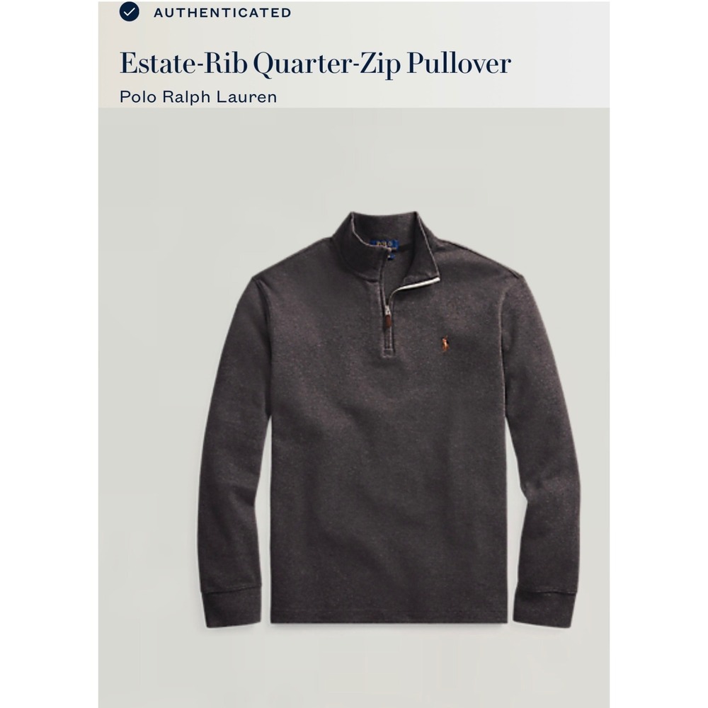 Polo Ralph Lauren Preppy Estate-Rib Quarter-Zip Pullover Sweater  XL HH13